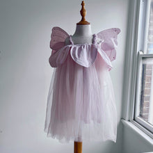 Load image into Gallery viewer, Pink fairy costume with wings on a mannequin against a neutral wall.