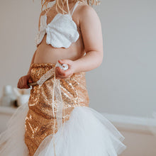 Load image into Gallery viewer, Child wearing a gold sequin dress 